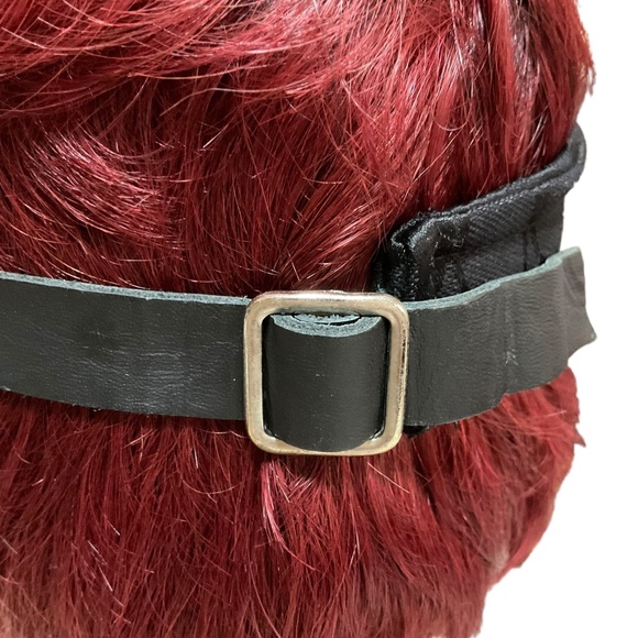 Coach Black Visor Hat with Signature Motif Leather Adjust Strap - Picture 5 of 16